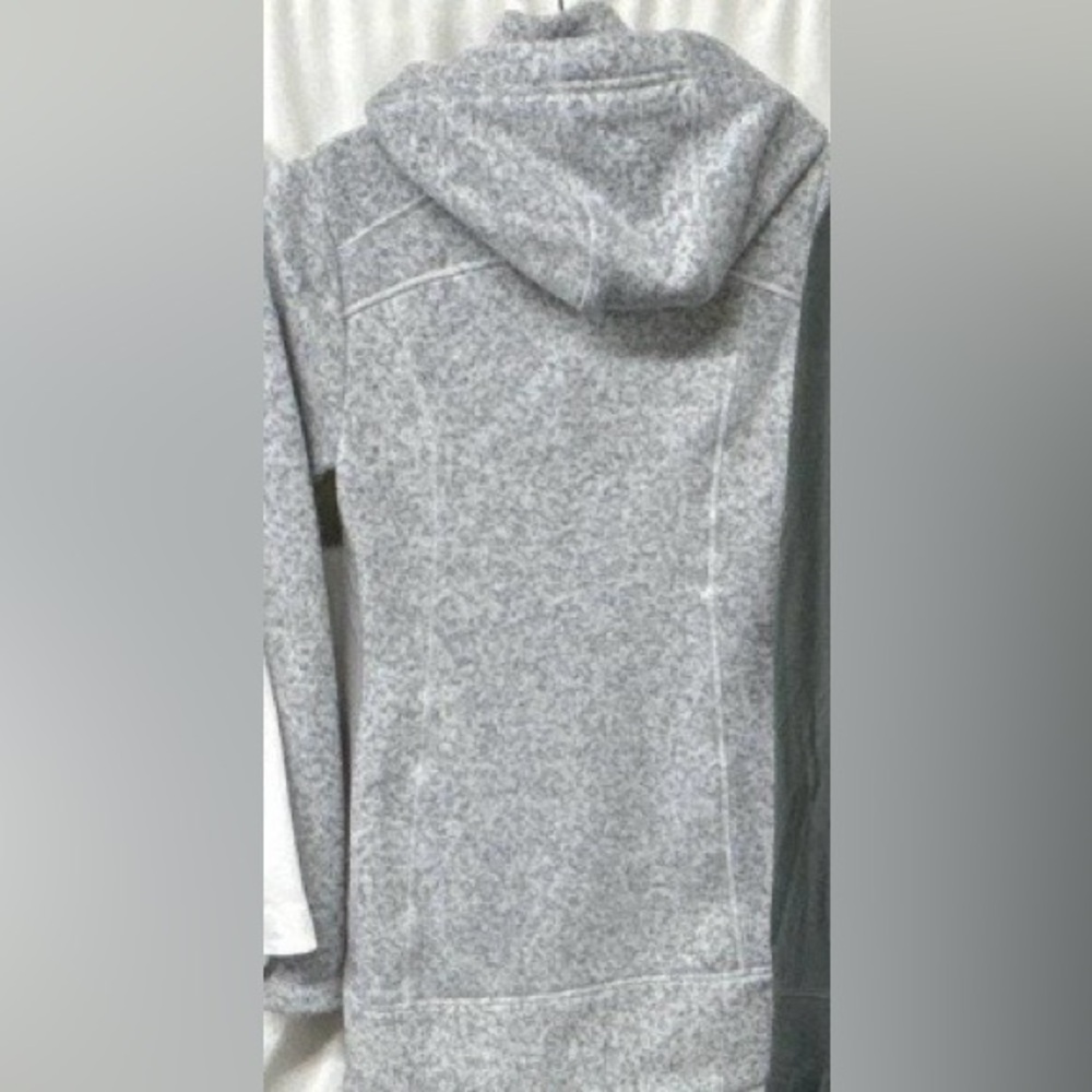 Athleta Fitted Heather Gray Zip-Up Jacket w/hood.  Size XS - Picture 2 of 3